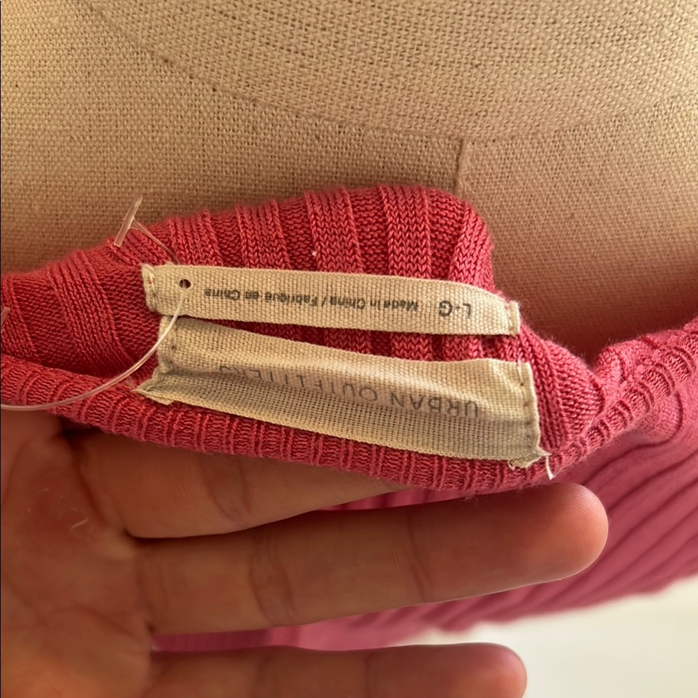 Pink Ribbed Button-Up Cardigan - Picture 3 of 4